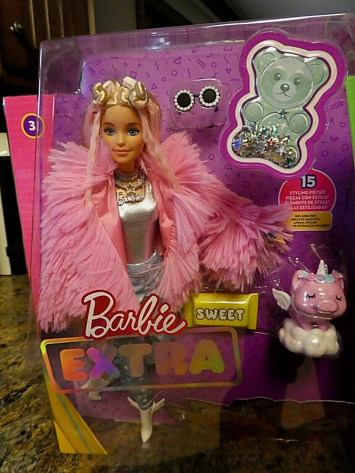 #3 IN THE BARBIE EXTRA COLLECTION HOT BIRGHT PINK FRINGE COAT PET PIG MINT NRFB