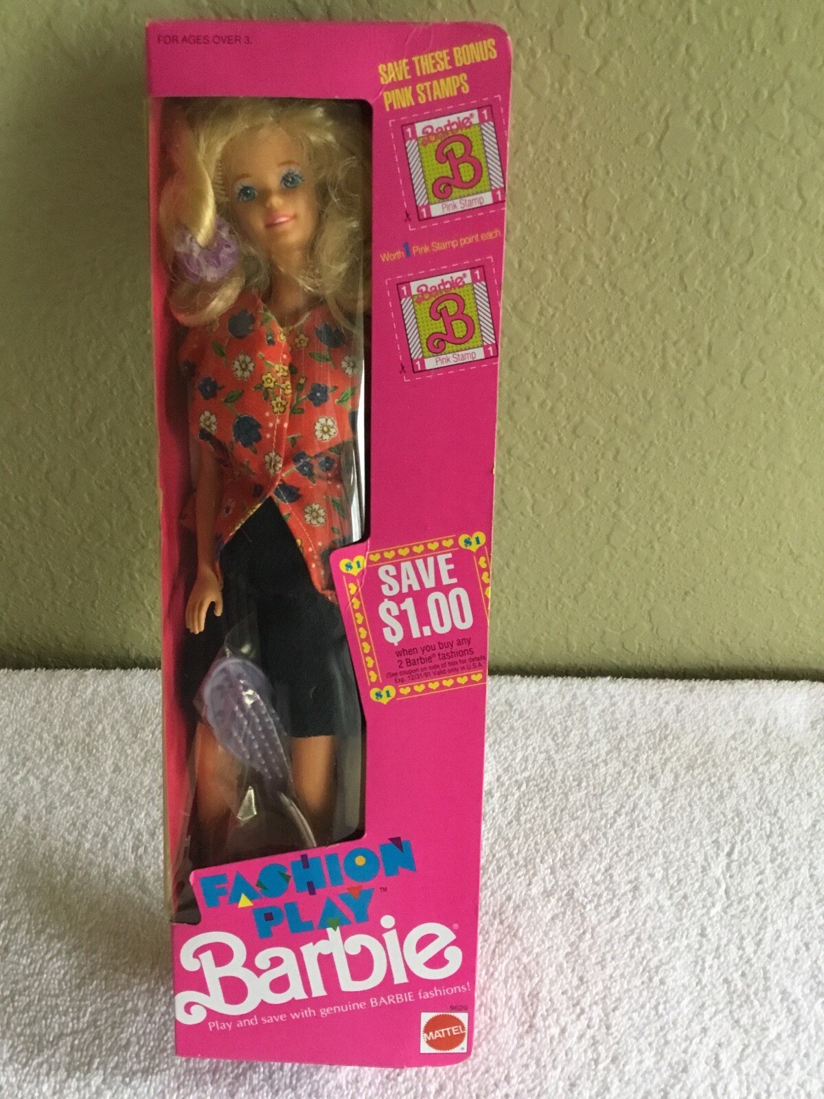 1990 Barbie Fashion Play w/extra pants (long white) #9629