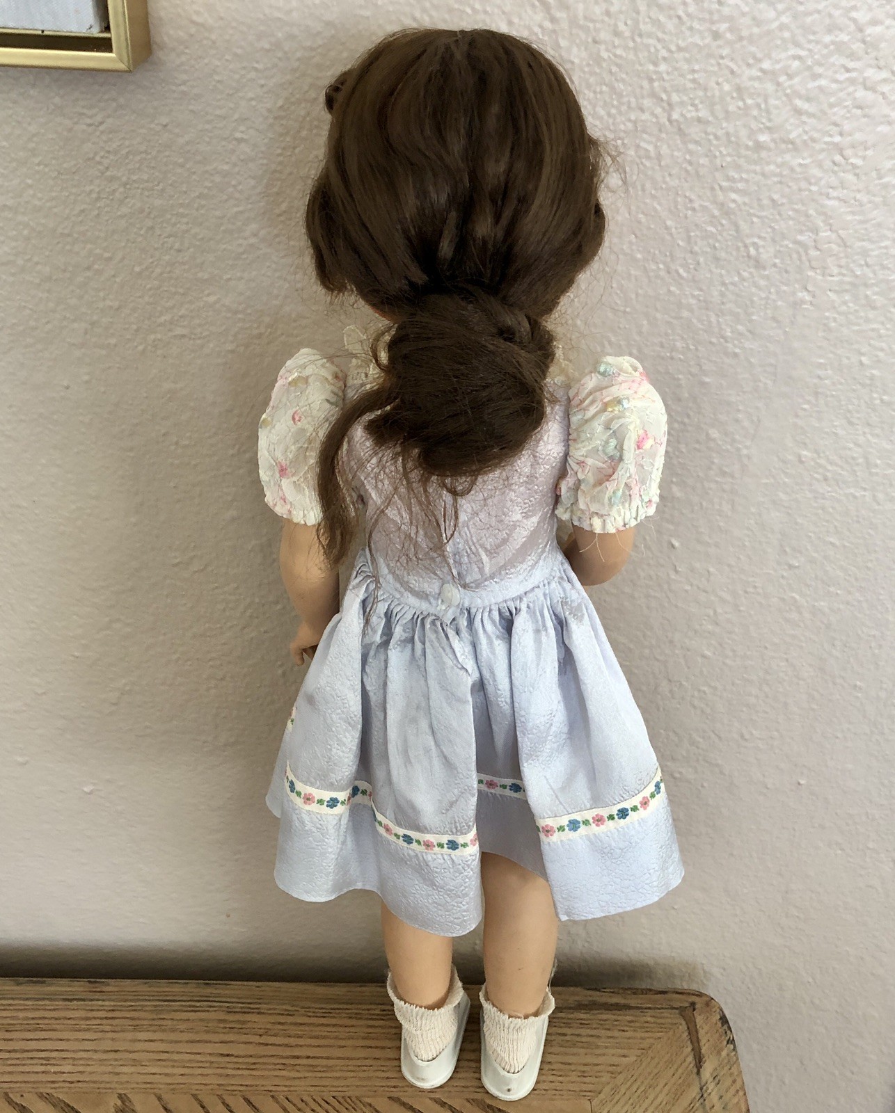 Vintage 20” Hard Plastic Walker Doll Sleepy Eyes Open Mouth Teeth Marked 210