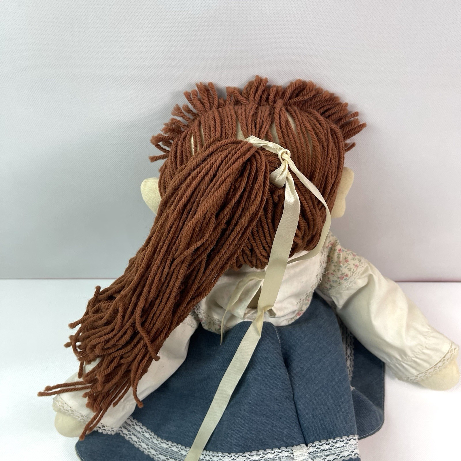 Handmade Rag Doll Signed Janeway 9-83 Waldport OR Floral Vintage Cloth Doll