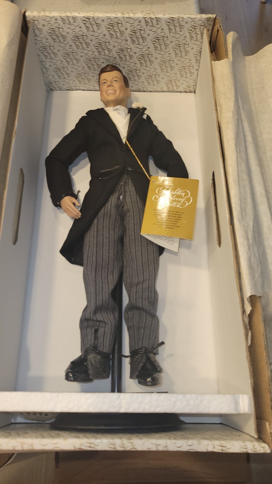 John F. Kennedy, Bridegroom Porcelain Doll, Franklin Heiloom Dolls, Original Box