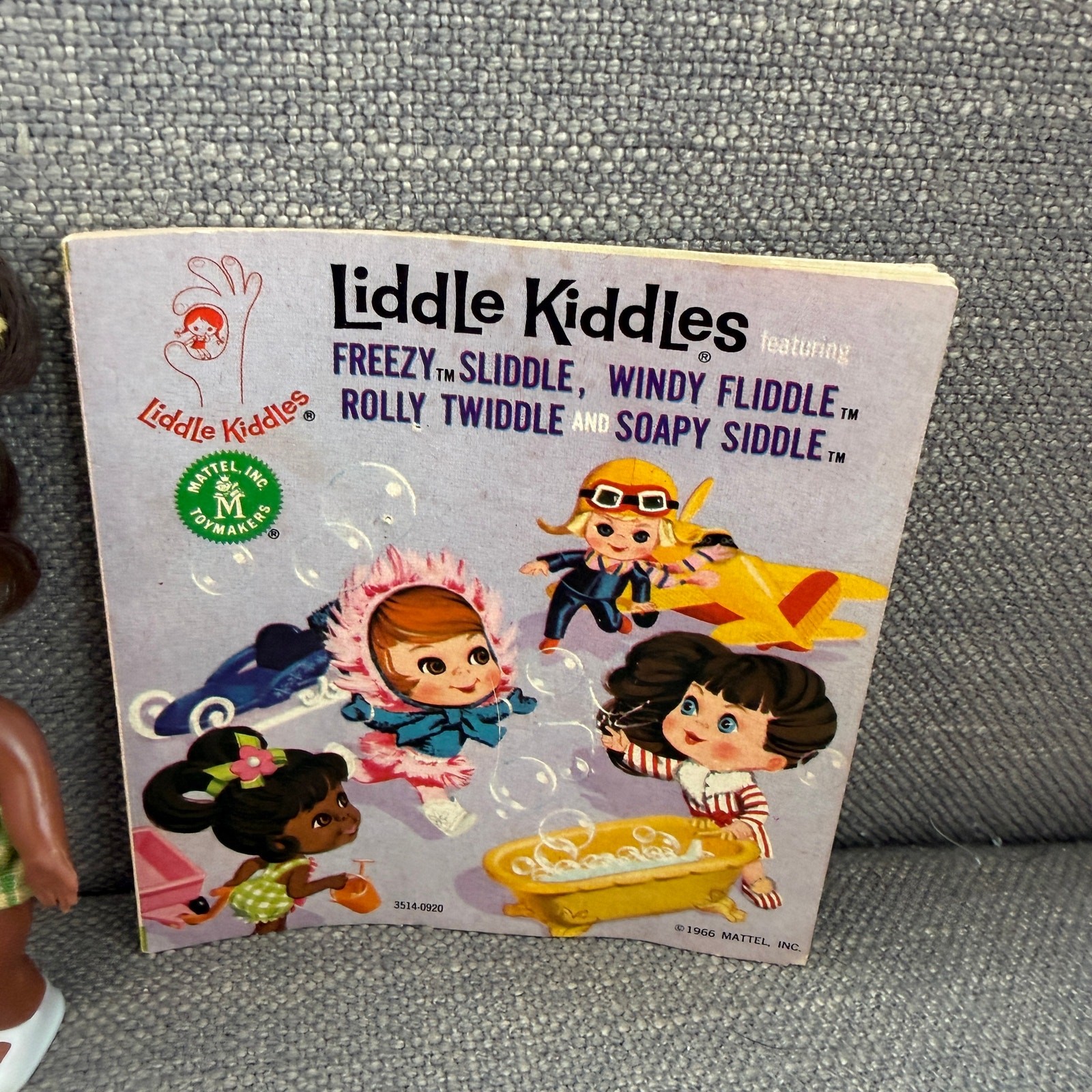 Vintage Liddle Kiddles ROLLY TWIDDLE Doll, Pail, Shovel, Wagon, Comb. Brush 1966
