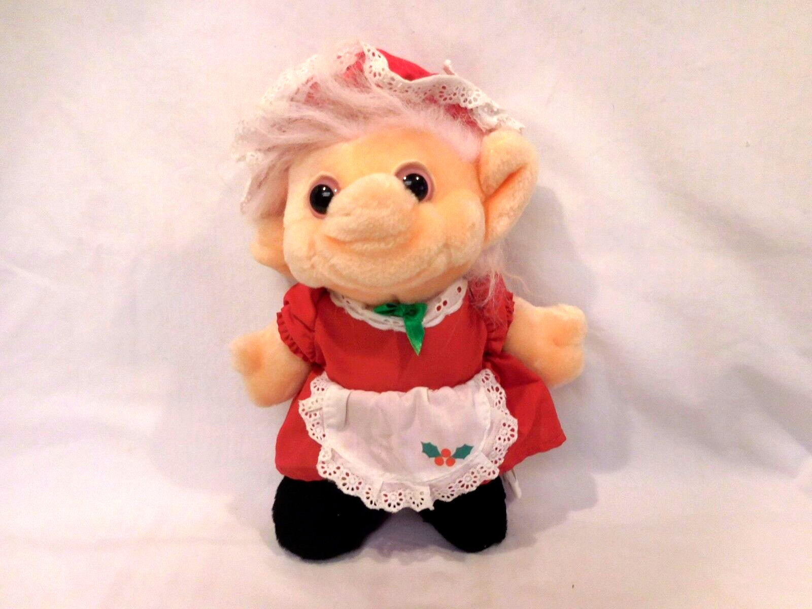 Troll Doll Mrs SANTA CLAUS Troll Large Plush 10 1990’s Trolio Troll