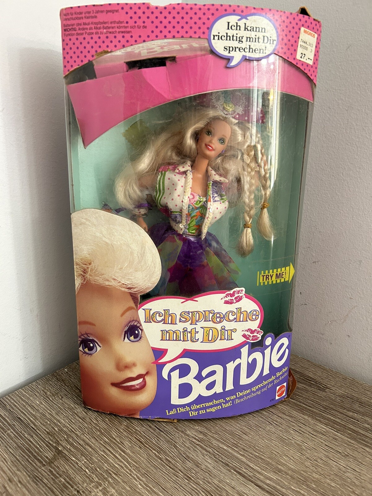 1991 Teen Talk Barbie Puppe / Blonde Haare / Deutsch / Mattel 4767