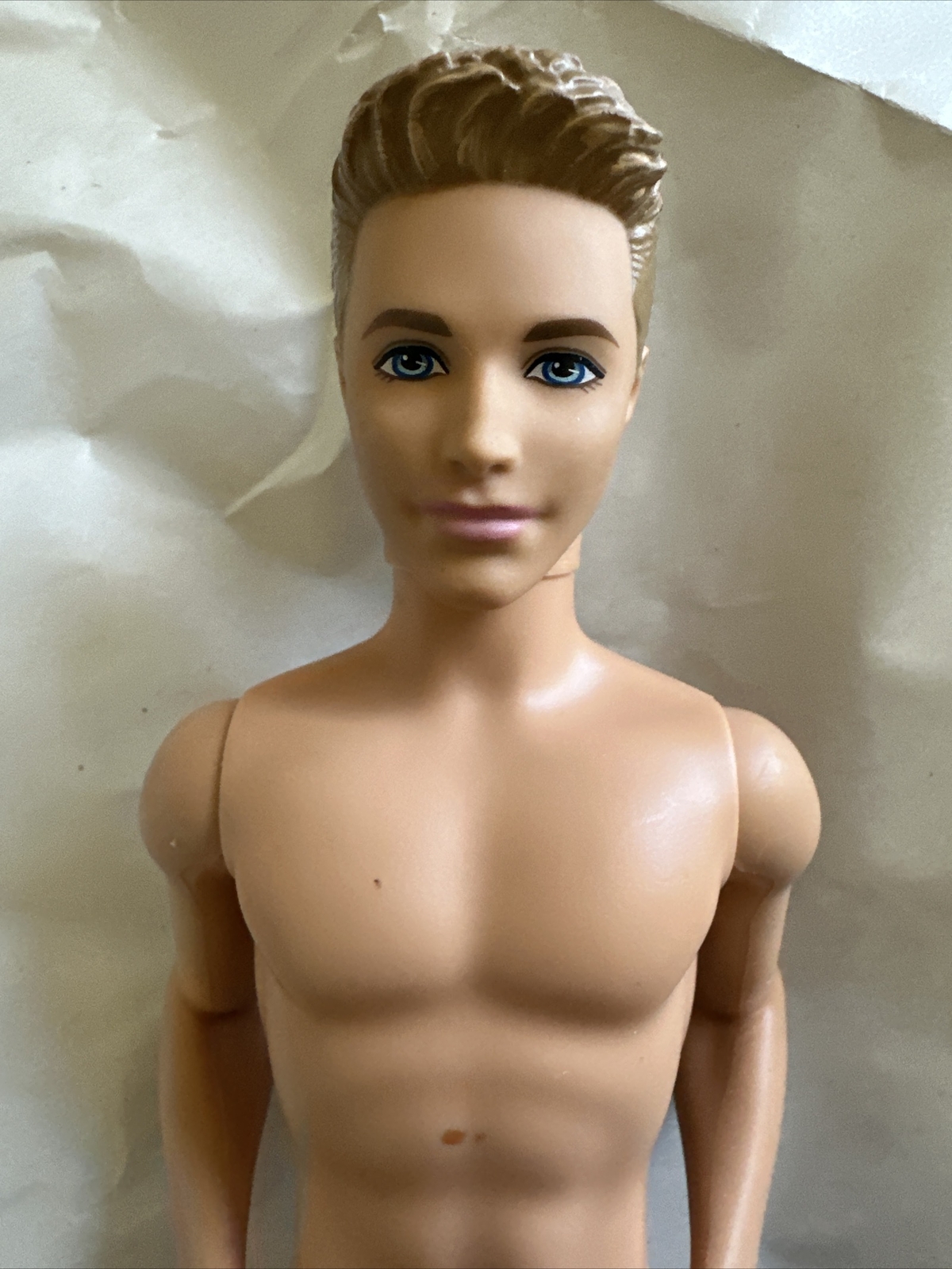 Mattel Barbie Fashionistas KEN DOLL Straight Body BENT Arms, Molded Blonde Hair
