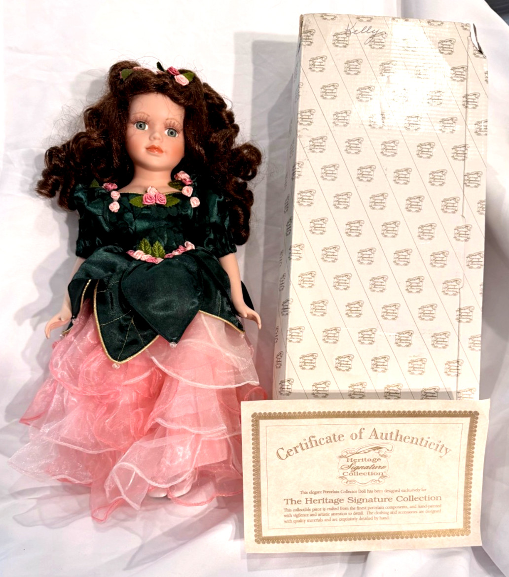 Porcelain Rose Petal Doll Heritage Signature Collection COA 15 in Tall