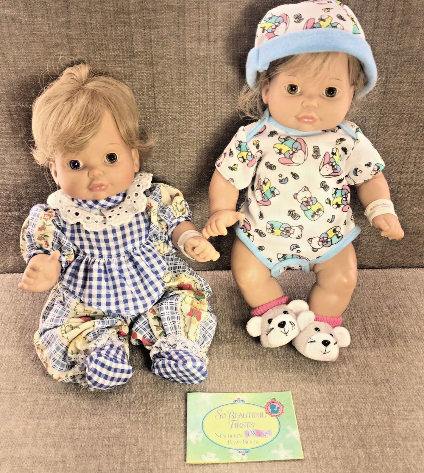 VTG 1995 Playmates Baby So Beautiful Dolls Boy and Girl Twins-Heterochromia Eyes