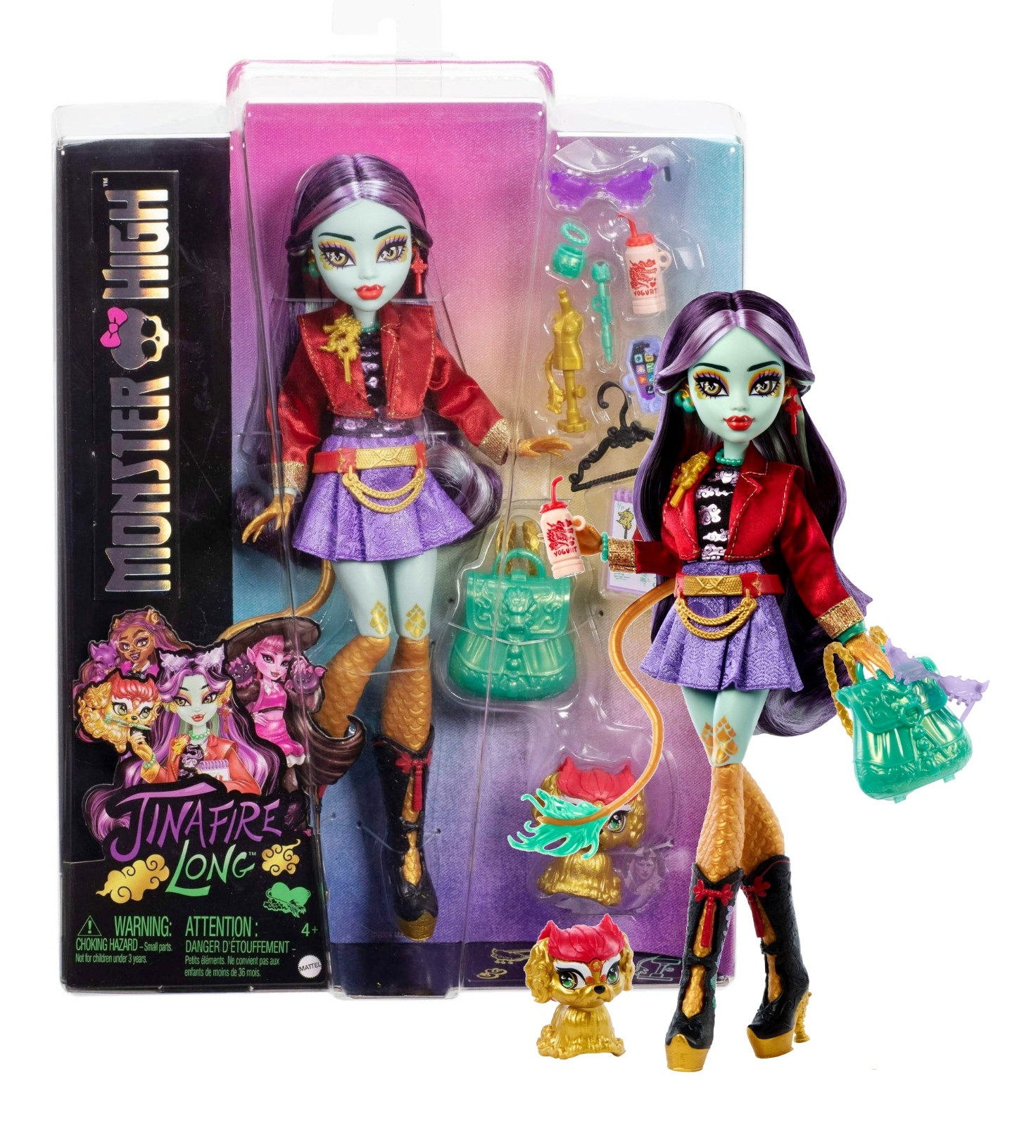Monster High Jinafire Long with Yun Yun 12″ Doll + Clothing & Accessories NIP