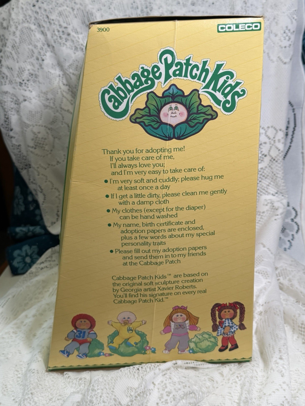 1985 SEALED BOX Cabbage Patch Kid Dark Brown Single Ponytail Brown Eyes FM1