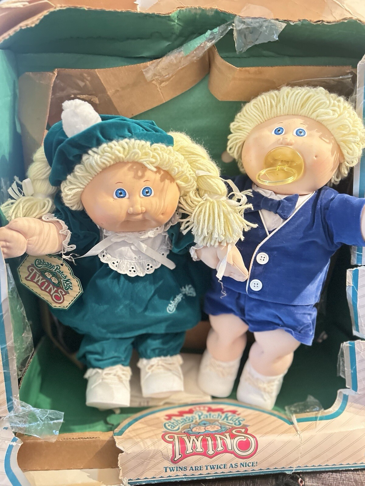 1983 Cabbage Patch Kids/Twins Boy& Girl + Birth Certificates -Rare Vintage Dolls