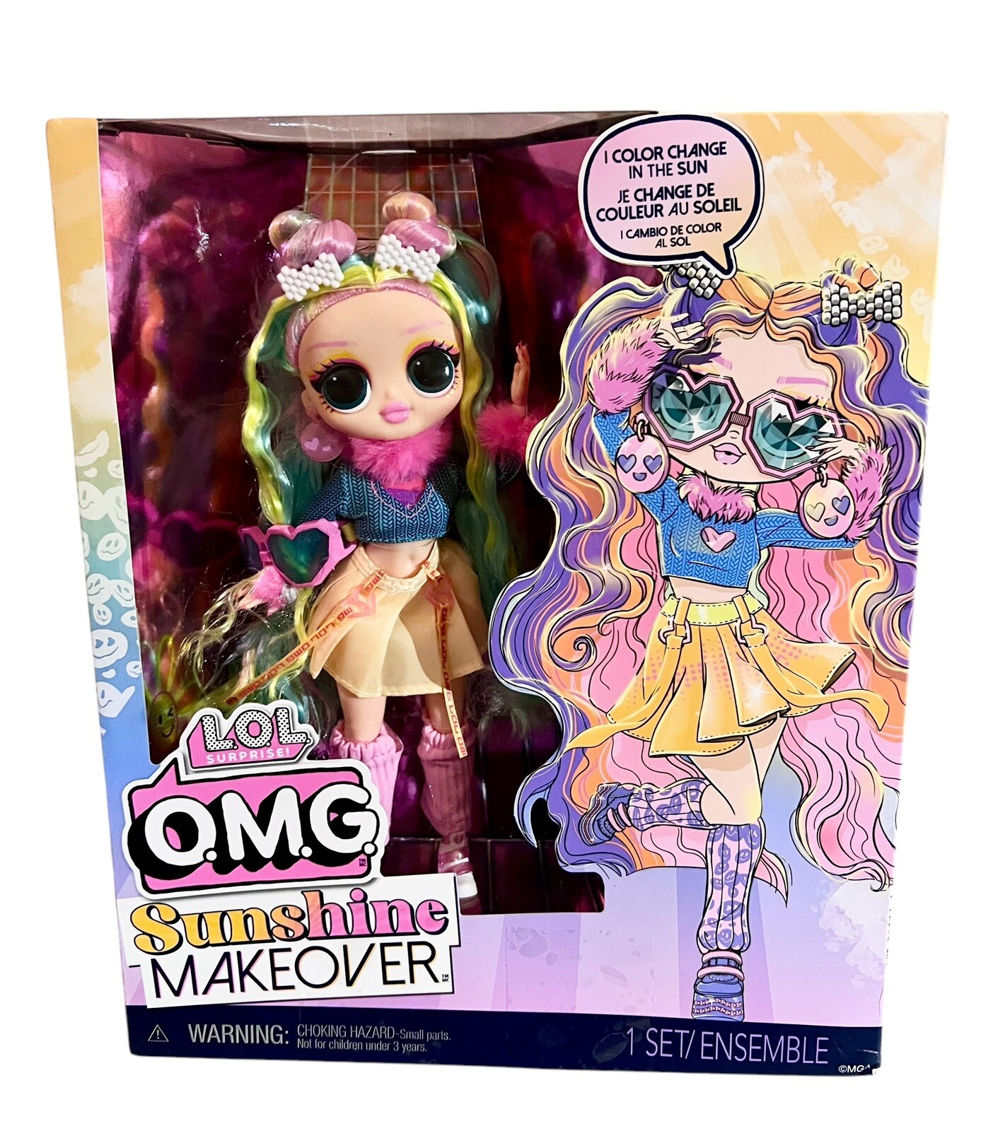 L.O.L. Surprise! O Sunshine Color Change Bubblegum DJ Fashion Doll with Color