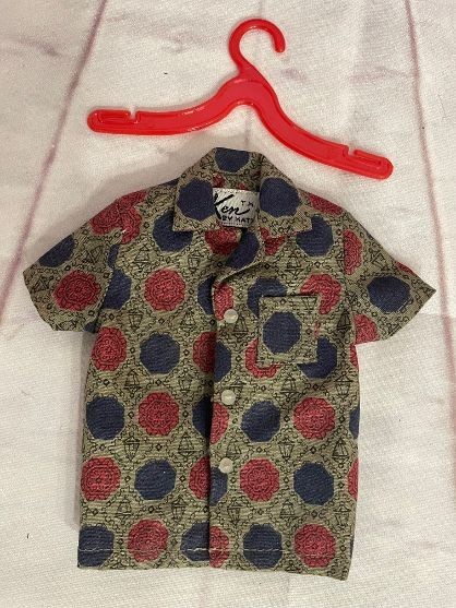 VTG BARBIE, 1962 Mattel Ken Doll Pattern Print Sport Shirt Fashion Pak TM B11