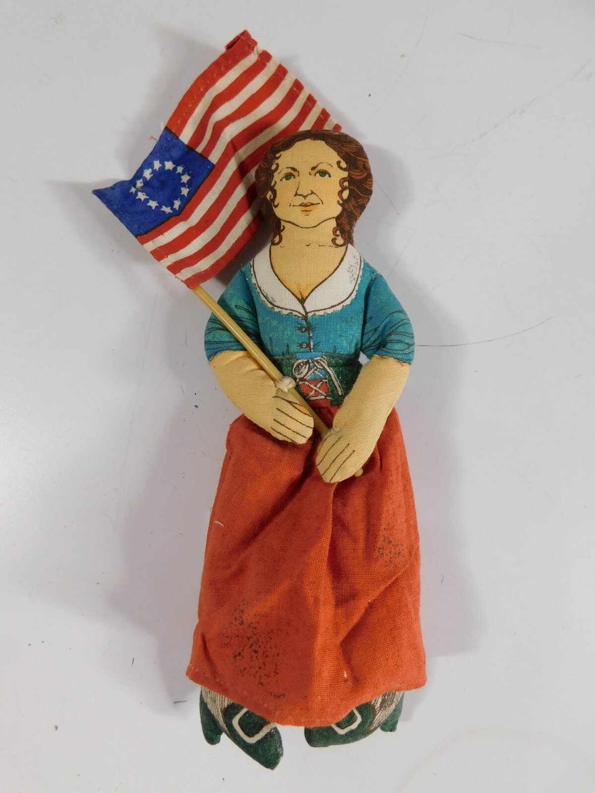 1979 Hallmark Cloth Doll Molly Pitcher Famous Americans USA Flag New Old Stock