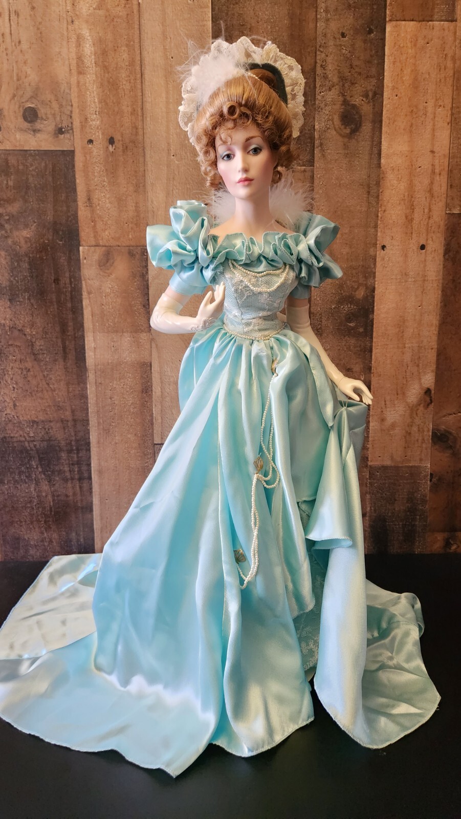 Franklin Mint Heirloom Porcelain Gibson Girl Night at Opera Doll 21″ Tall
