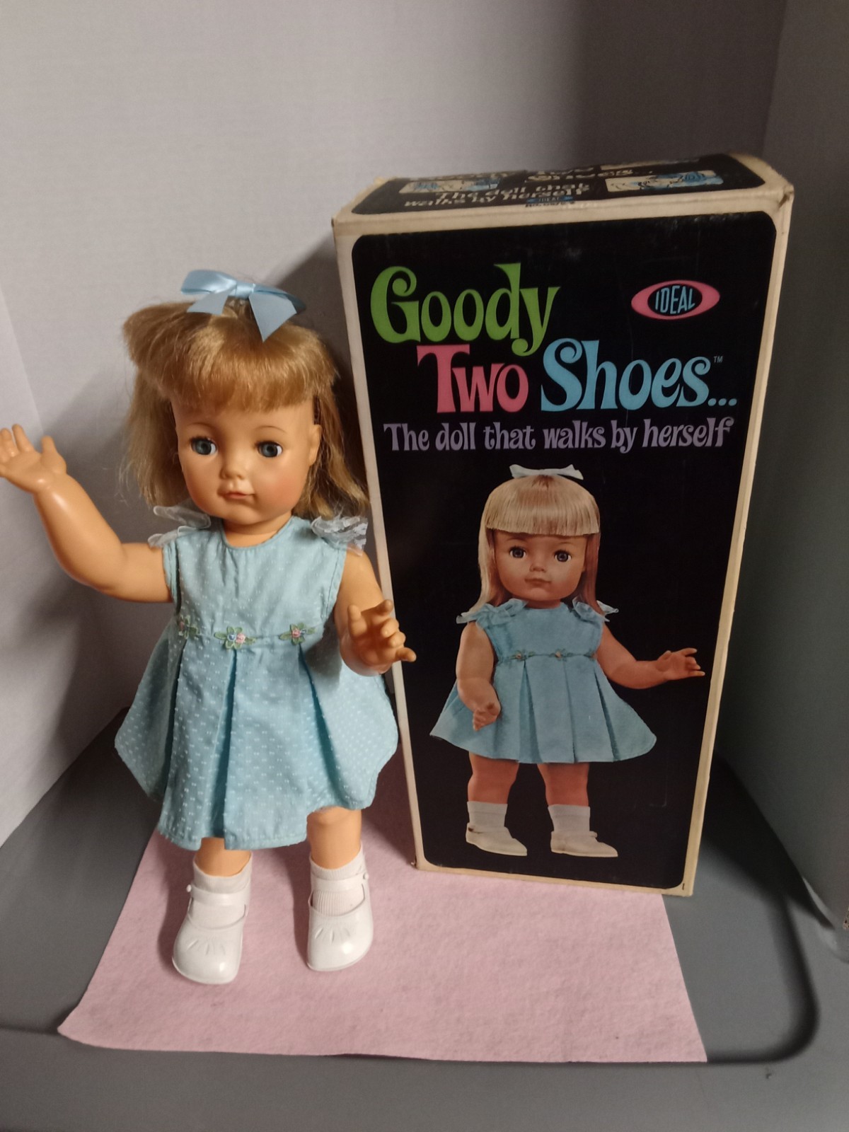 1965 Ideal Goody Two Shoes 18″ Walking Doll-Works Wow CLEARANCE