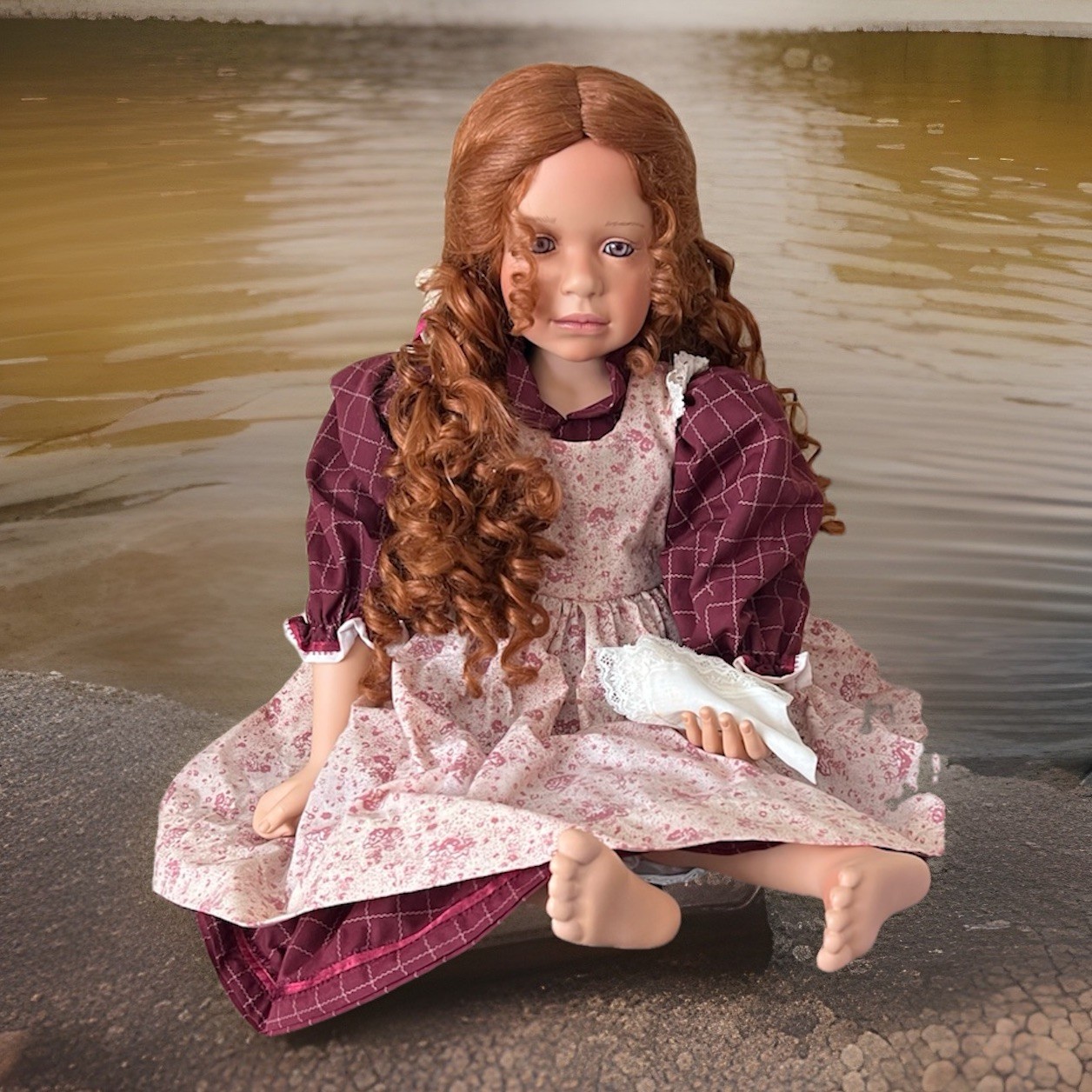 Masterpiece Sitting Vinyl Doll “Lauren” LE363/1500, 28 in, 2000 By Pamela Erff