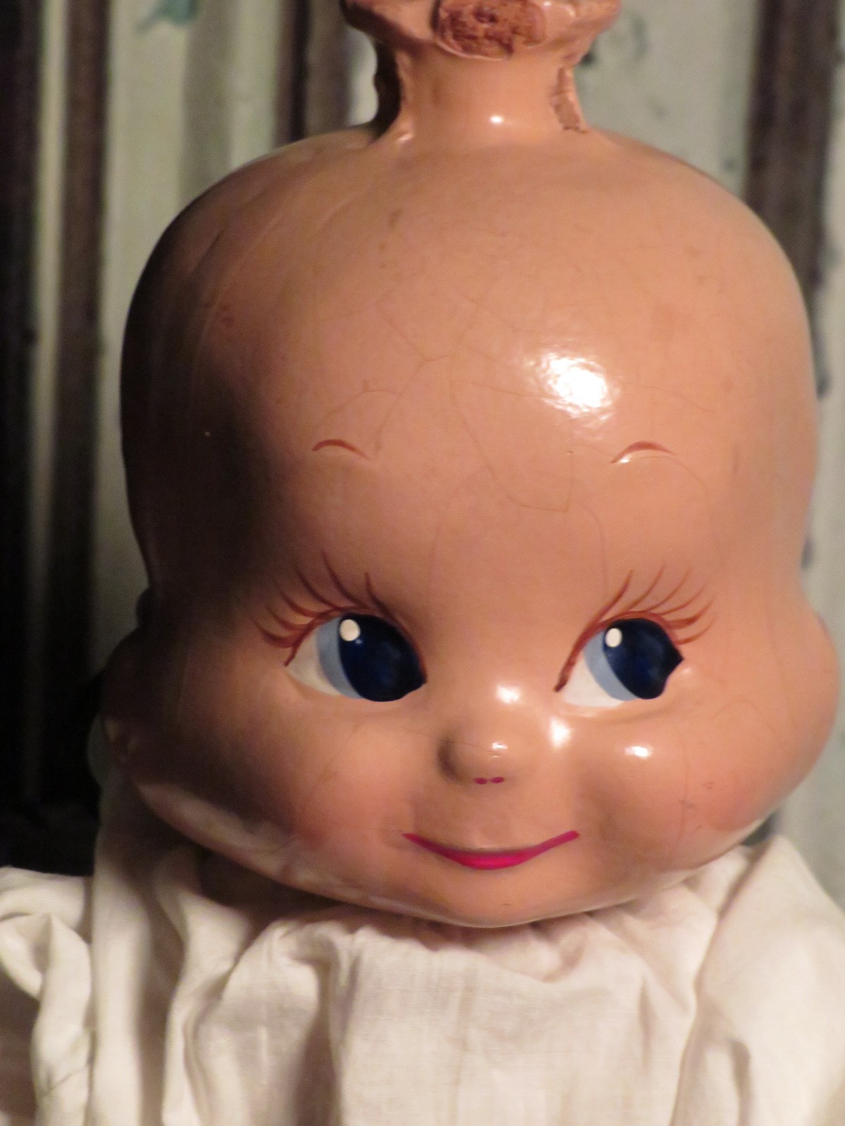 Vintage Three 3 Face Composition Trudy Doll Smile Cry Sleep 15″ c1946 CREEPY