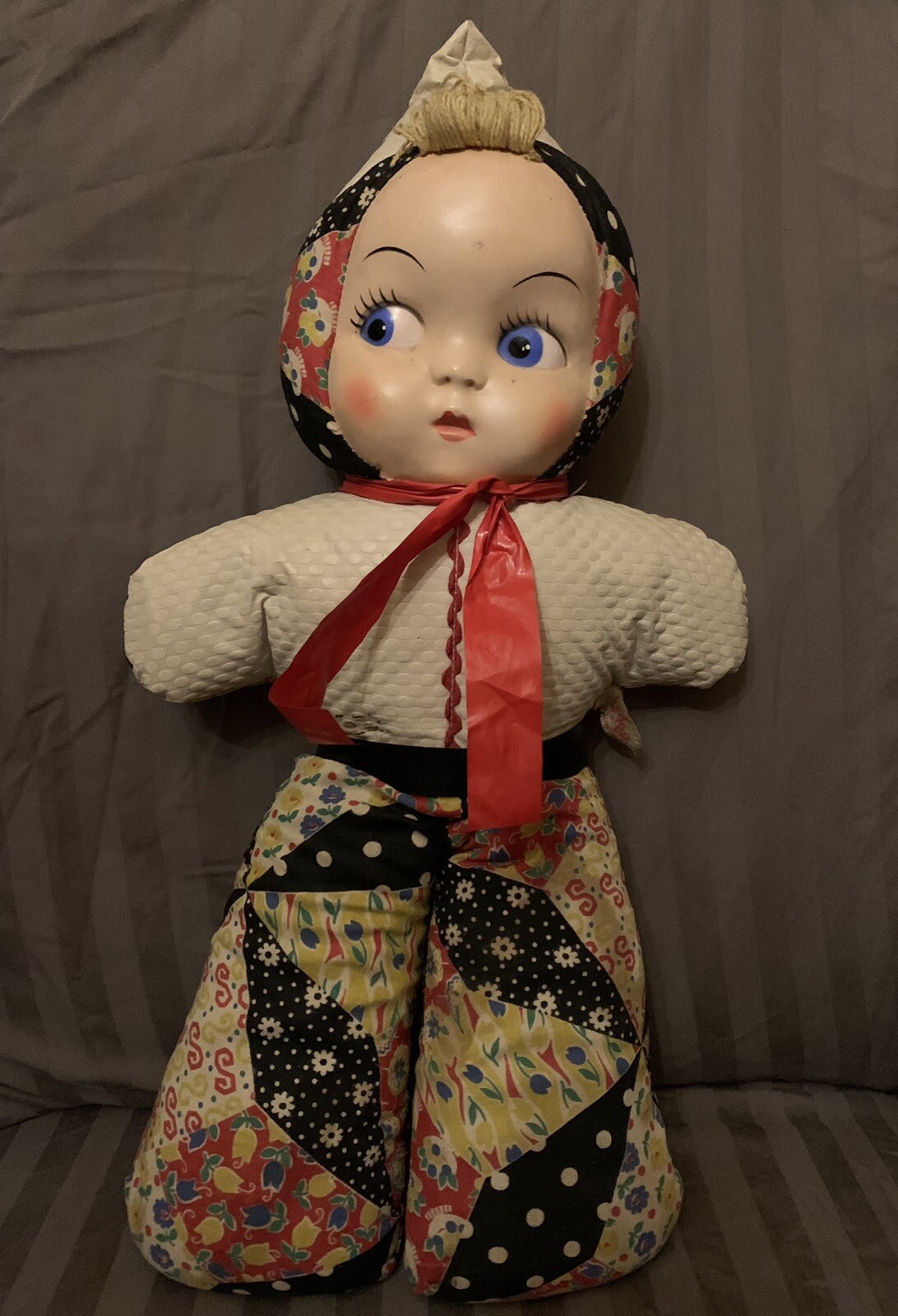Vintage 21 Inch Lazy Baby By Dollcraft Cloth & Plastic Doll