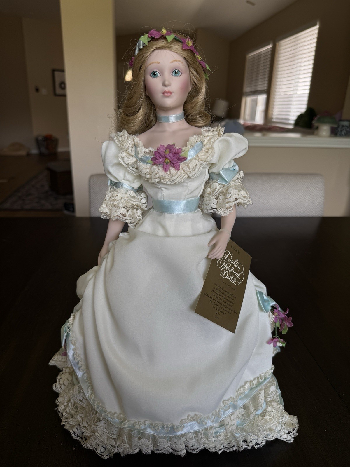 Vintage Franklin Mint Heirloom Porcelain 17″ Little Women Amy Doll 1984