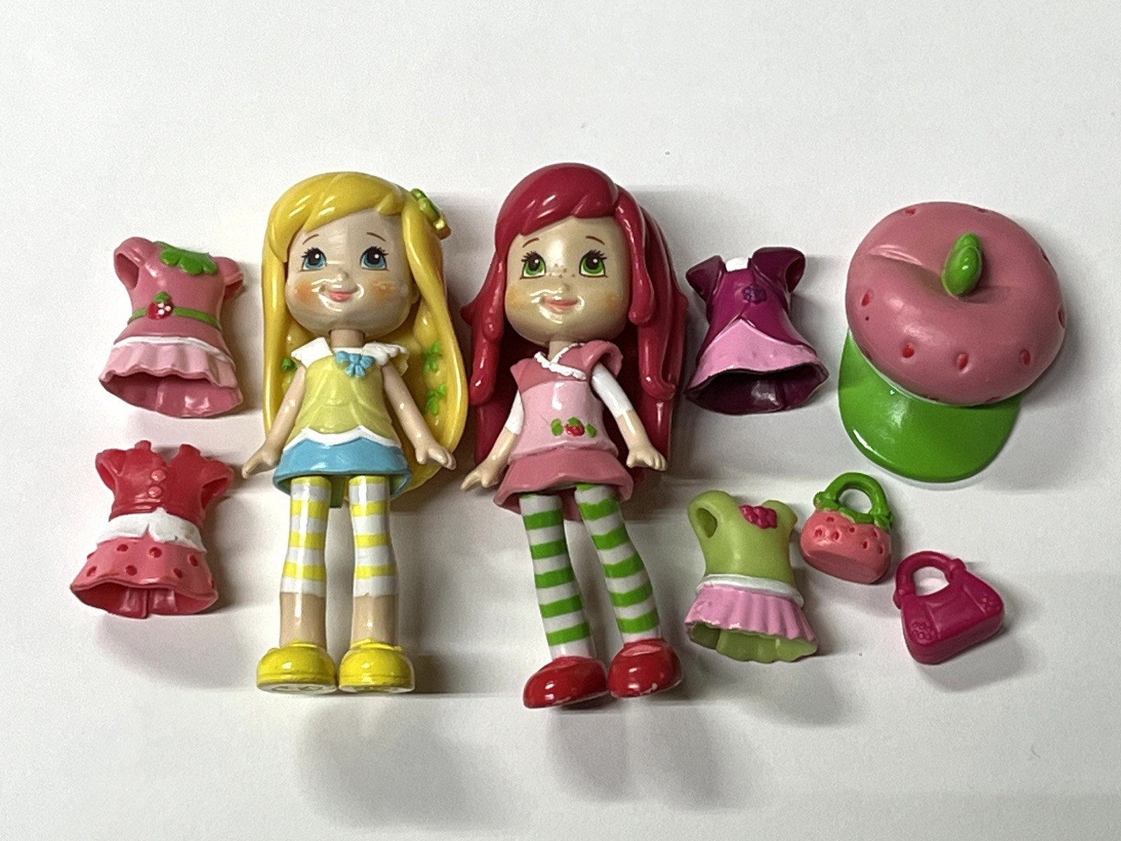 Strawberry Shortcake 3in Mini Doll Figures Lot w/ Outfits & Accessories 2008