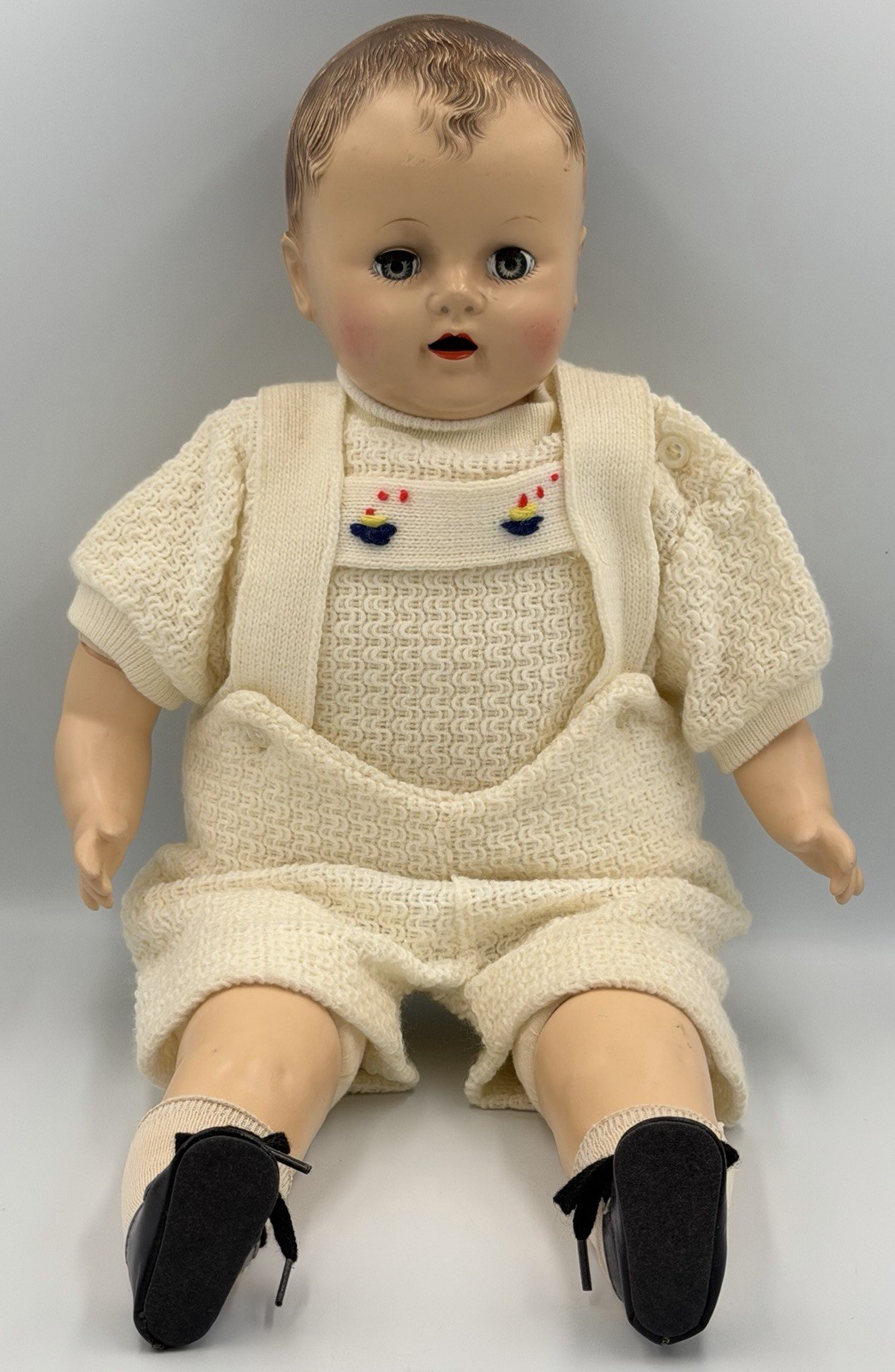 Vintage Ideal P-200 Baby Doll 22” Working Sleep Eyes Cloth Body Made USA