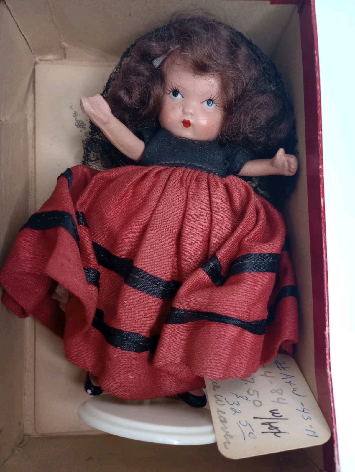 Early Nancy Ann #30 Spanish Around the World Bisque Doll F. Joint Molded Socks