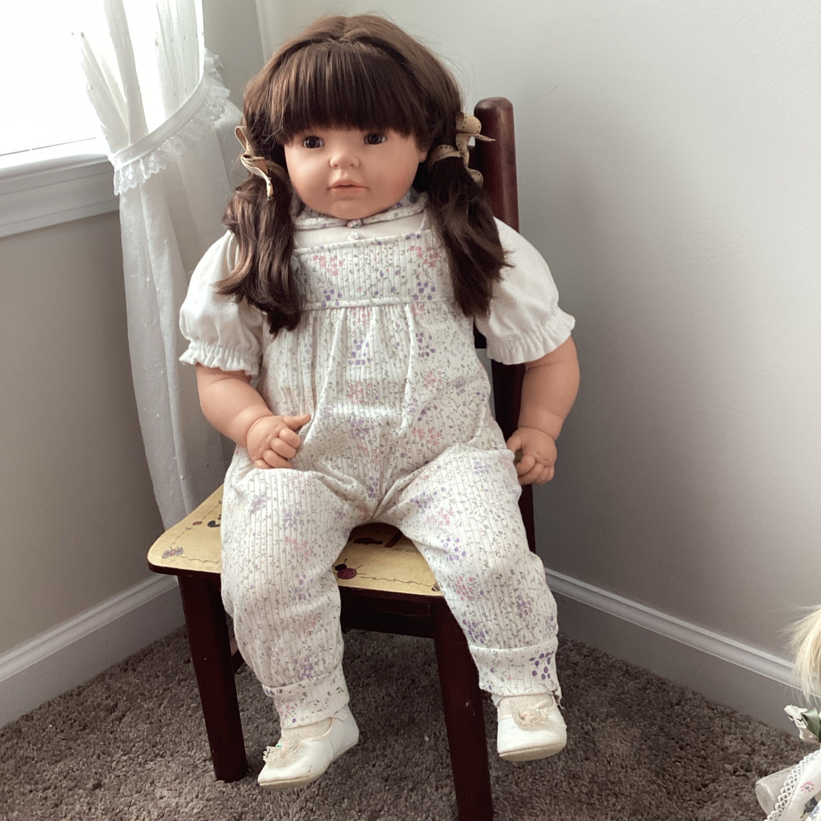 Adorable 25” Toddler Doll With Thick Brown Hair And Pretty Brown Eyes