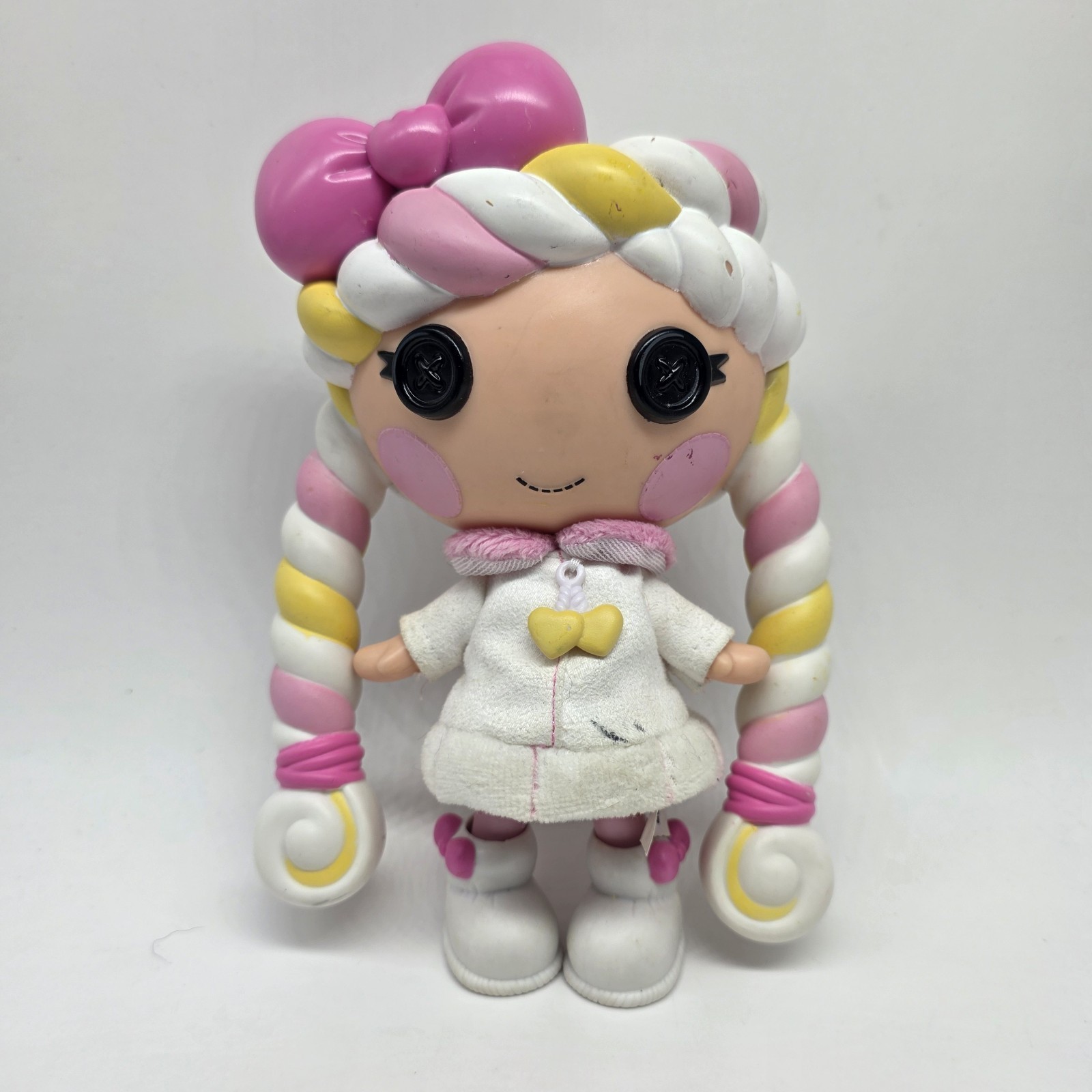 Lalaloopsy Mallow Sweet Fluff Braided Pink/White/Yellow Hair Button Eyes