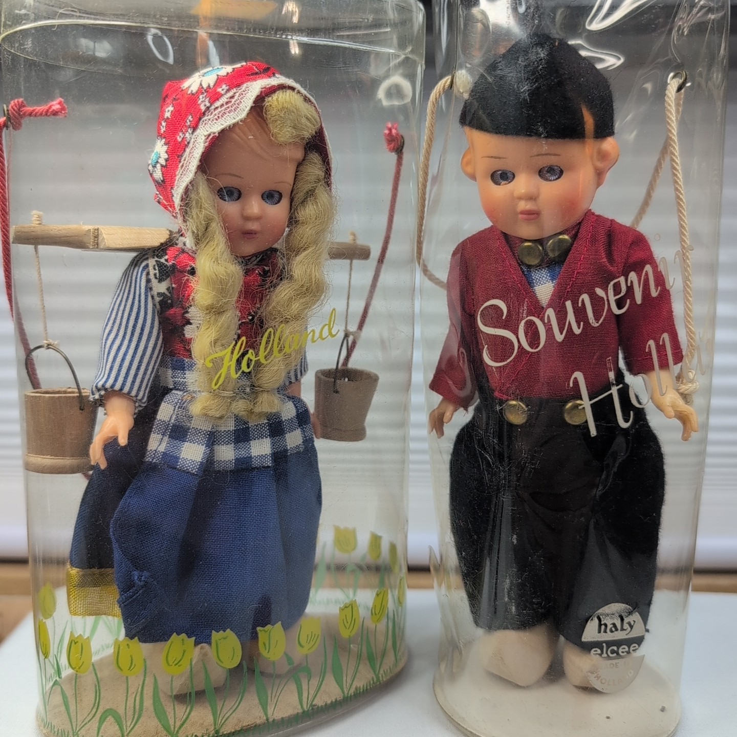 Vintage Dutch Boy and Girl Dolls Original Box Blinking Eyes