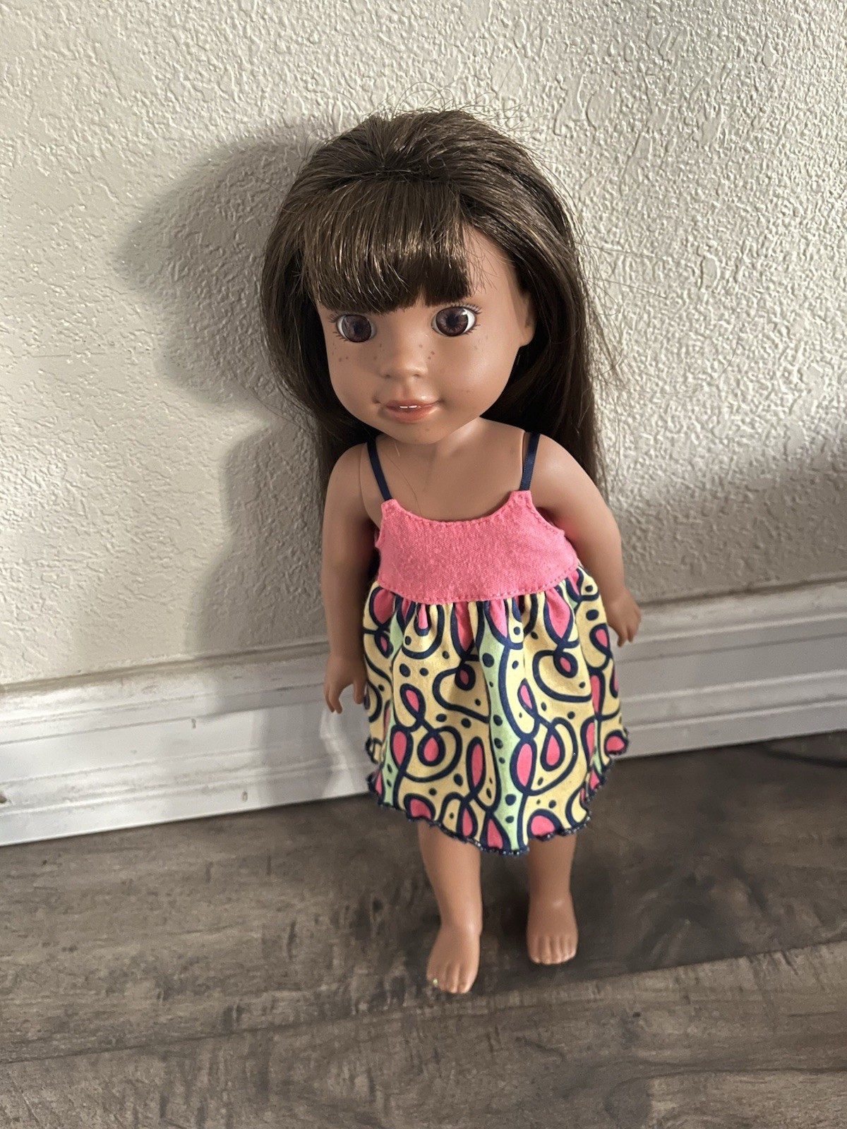 American Girl Wellie Wishers Ashlyn Doll 14”Brunette – Brown Eyes Freckles