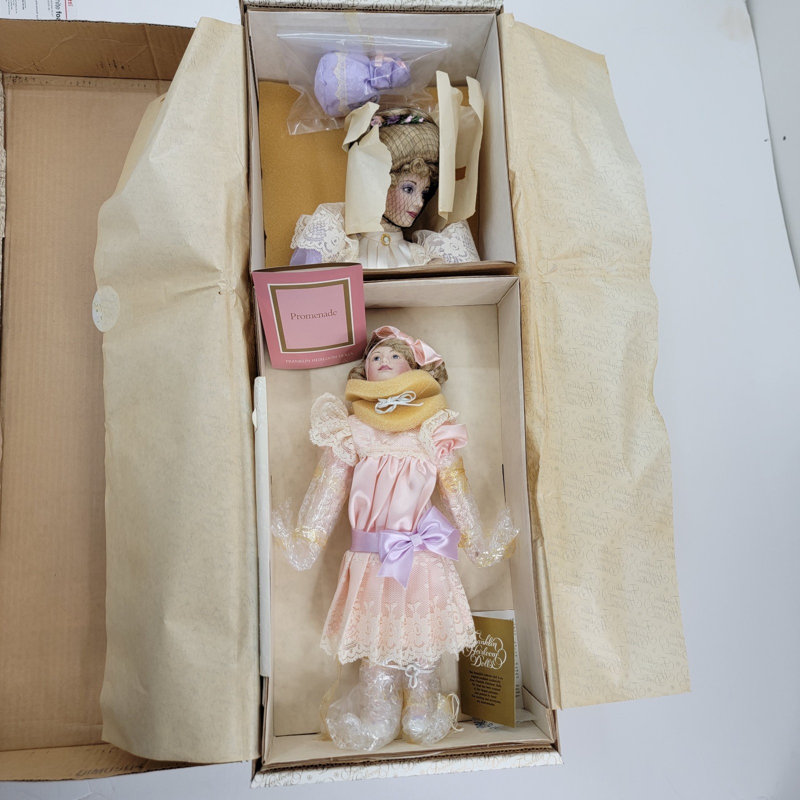 Complete Franklin Heirloom Dolls Promenade The Gibson Girl Mother & Daughter