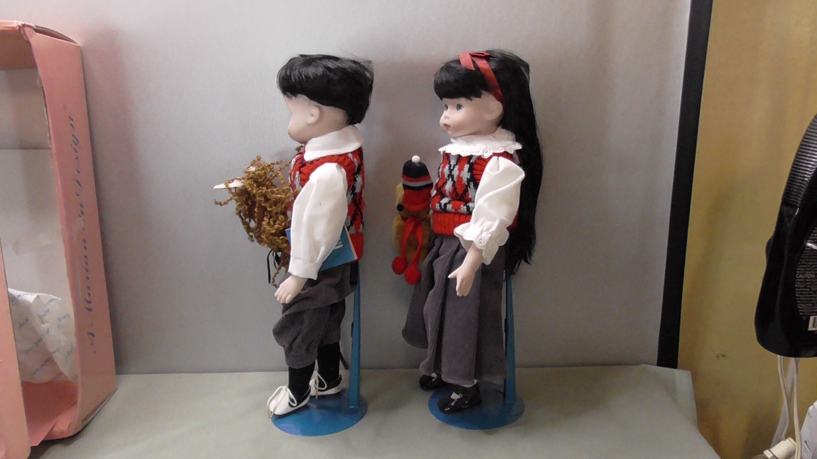 Marion Yu Designs Porcelain Matching Girl &Boy Doll twins with tags