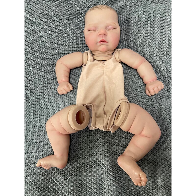 21″ Painted Reborn Baby Doll Kit Unassembled w/ Cloth Body Painted Hair DIY Toys