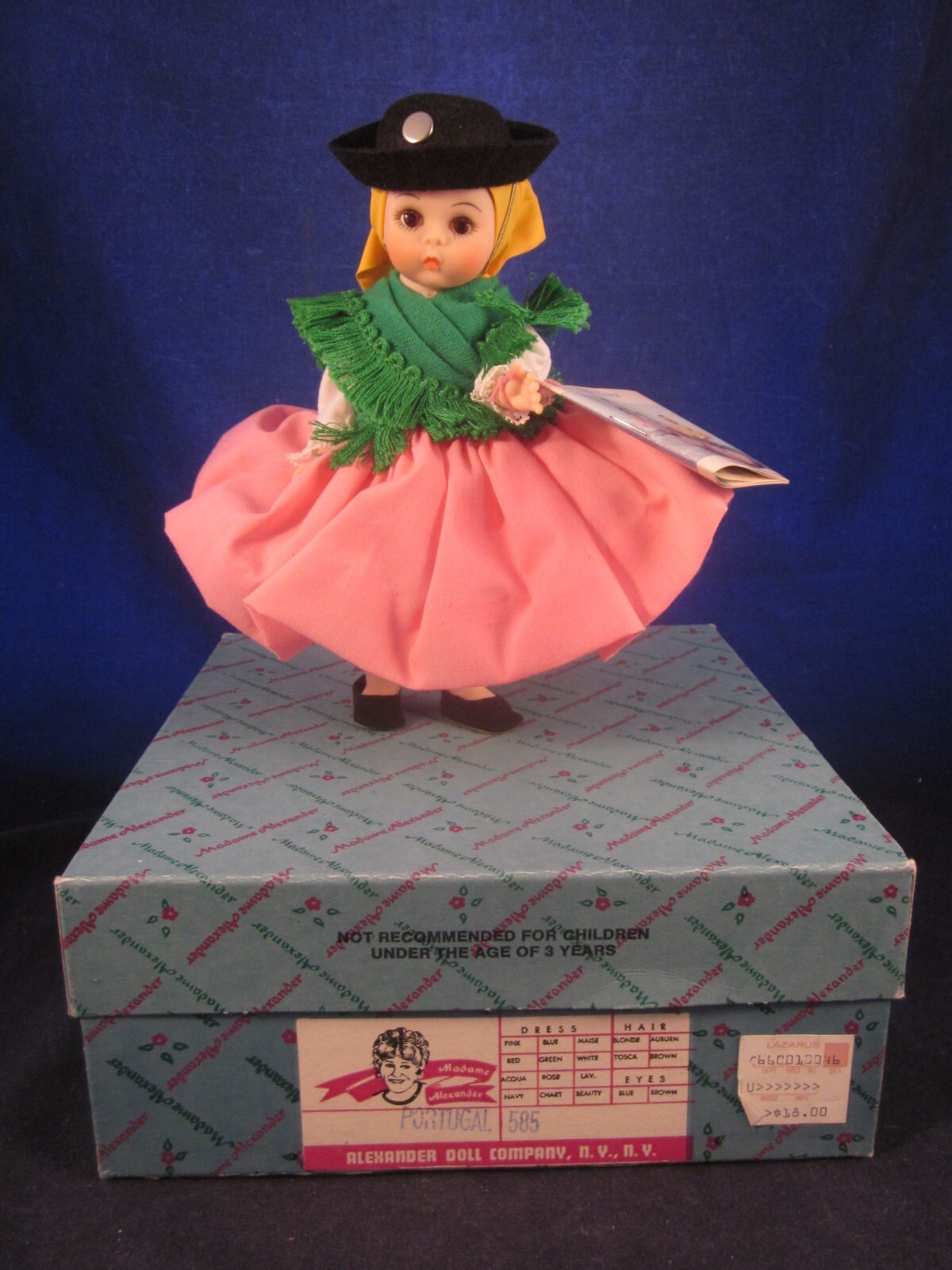 Madame Alexander Doll Portugal 585 International Series BOX VINTAGE EXC