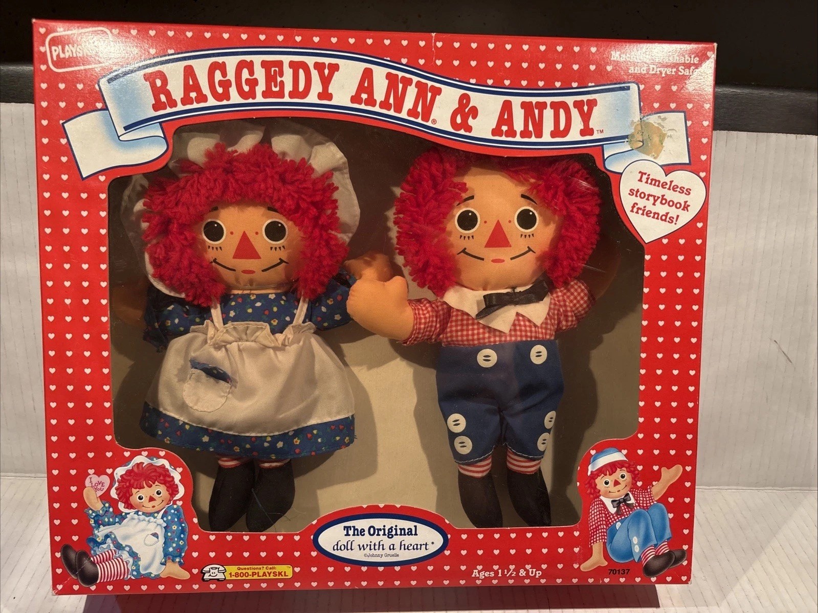Raggedy Ann & Andy Dolls 8″ Playskool 1992 The Original Doll With A Heart NEW