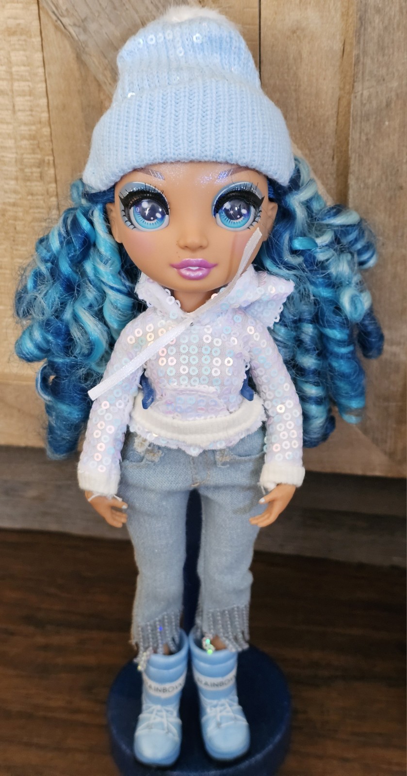 Rainbow High Winter Break Skyler Bradshaw Doll Snowboard Stand Near Complete