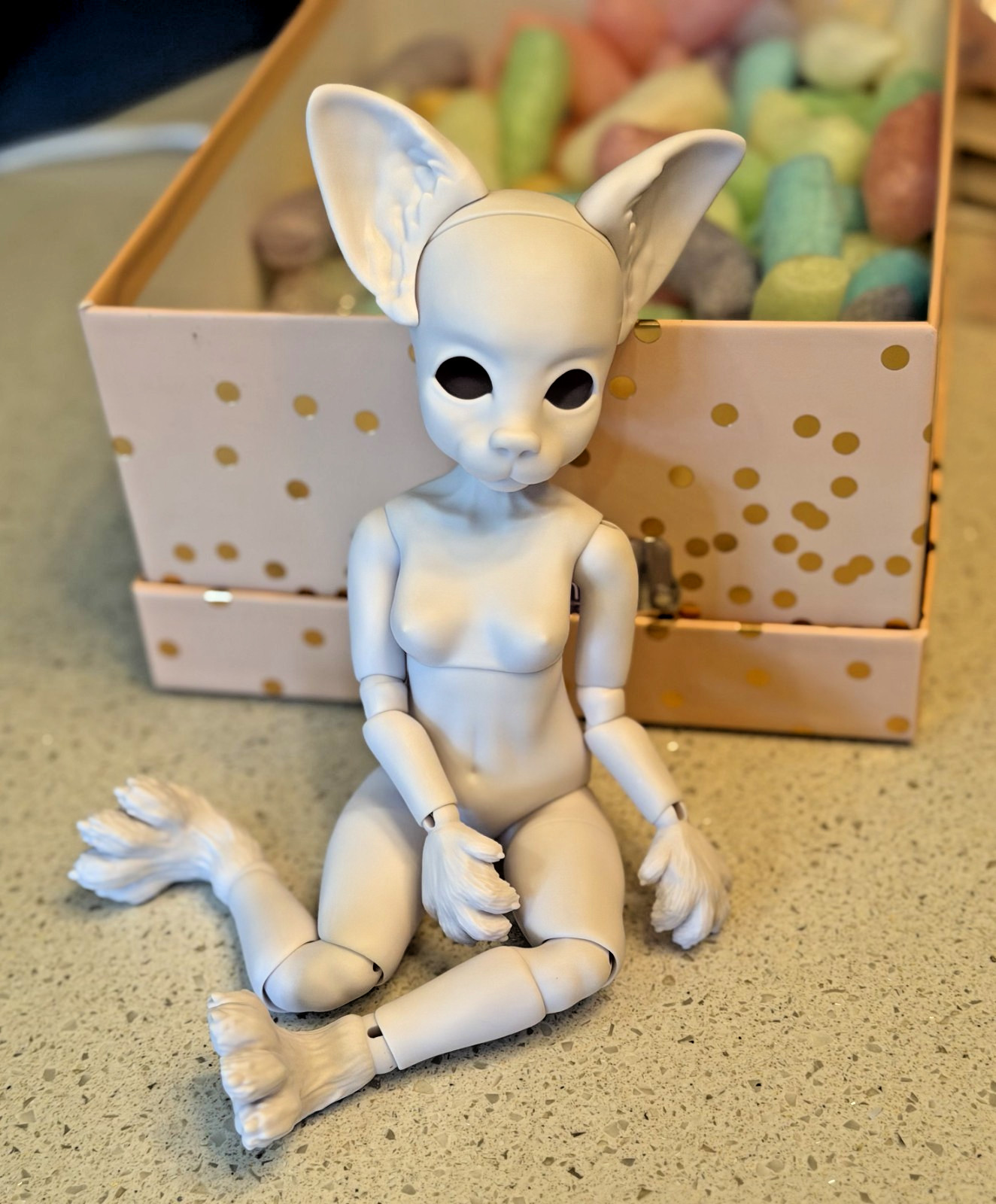 Resin YoSD size (27cm tall) Anthro Ball Jointed Doll McLauren in color Lilac