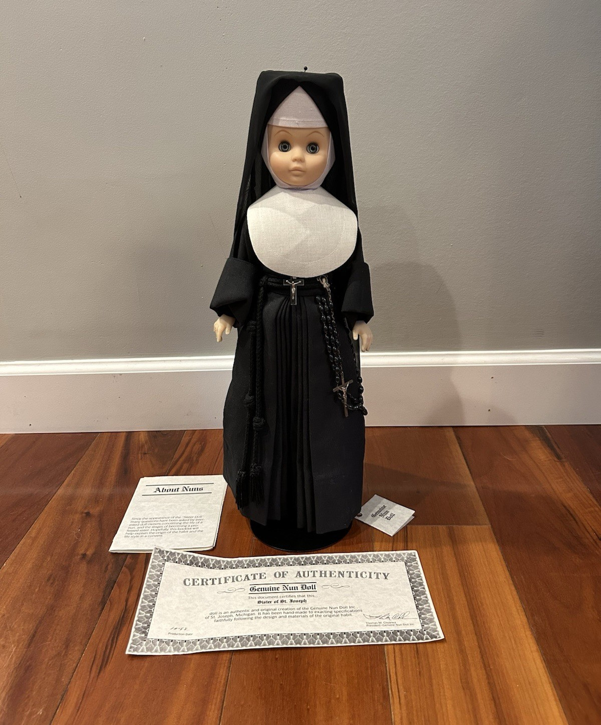 Genuine Nun Doll, Inc. Sister of St. Joseph 1985 w/tag and original papers