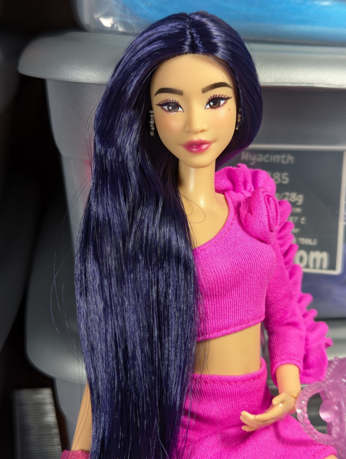 OOAK Custom Reroot Barbie Deluxe Style 2 Doll Long Black Hair Prosthetic Leg