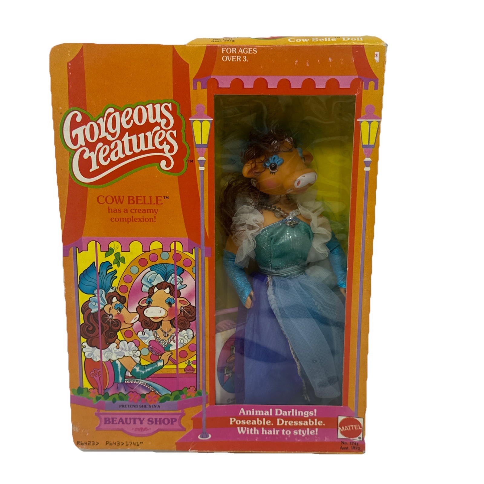 Vintage 1979 Mattel Gorgeous Creatures Cow Belle Action Figure Doll GREAT BOX