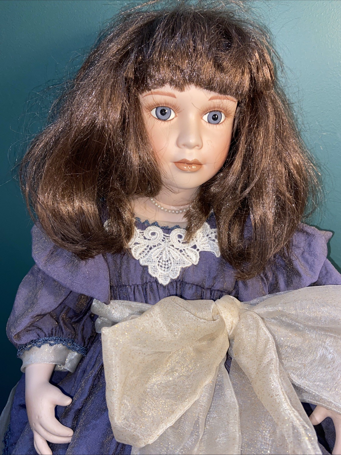 Porcelain Doll 70 Cm Sitting Dress. LIMITED EDITION