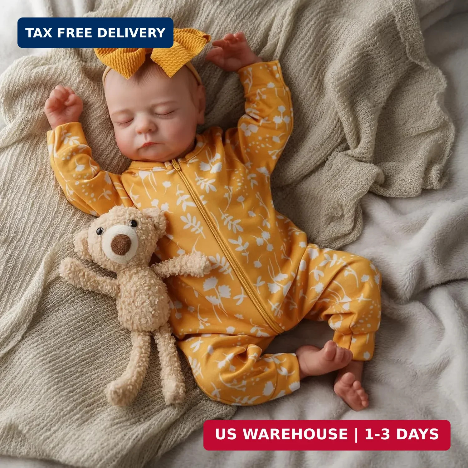 ADFO Lifelike Reborn Baby Dolls, 20 inch Realistic Newborn Real Life Baby Girl D