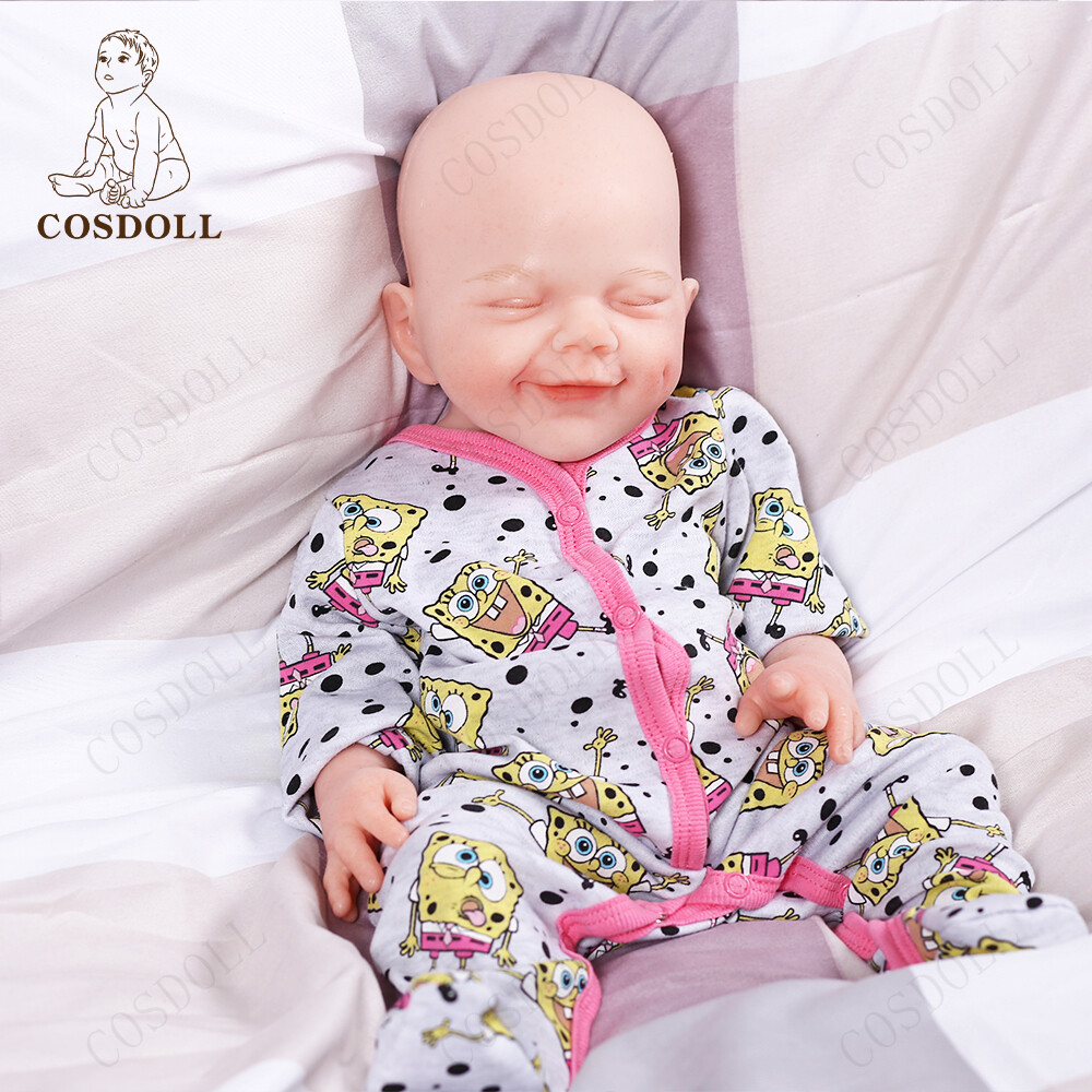 COSDOLL 18.5″ Drink-wet System Smiley Girl Reborn Baby Dolls Full Silicone Dolls