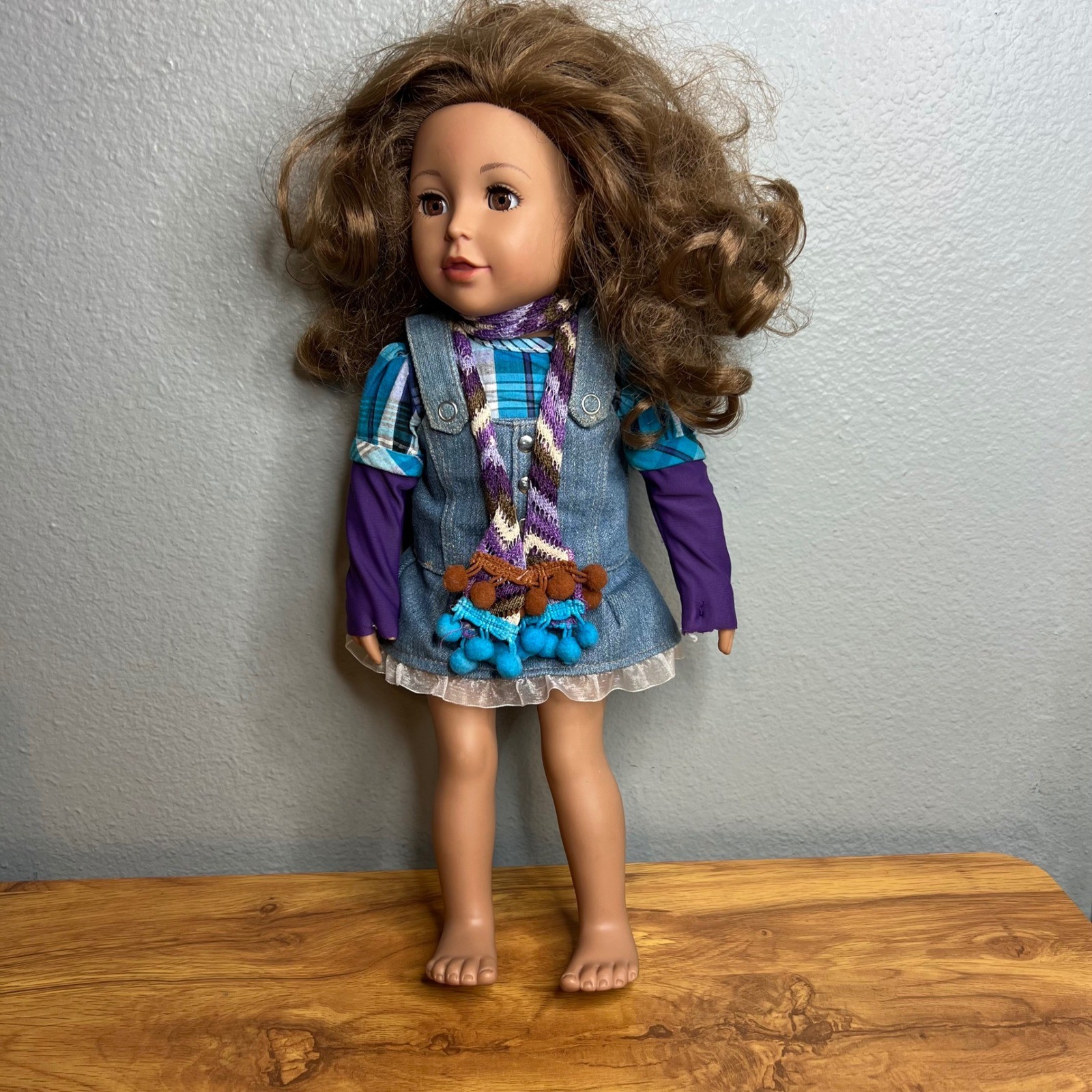 Adora Amazing Girls Ava Doll Dressed Brown Hair Scarf 18″