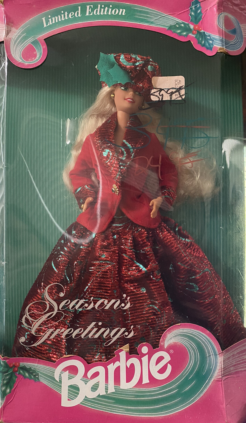Season’s Greetings Barbie Doll 1994 Limited Edition Model # 12384 NIB Unopened