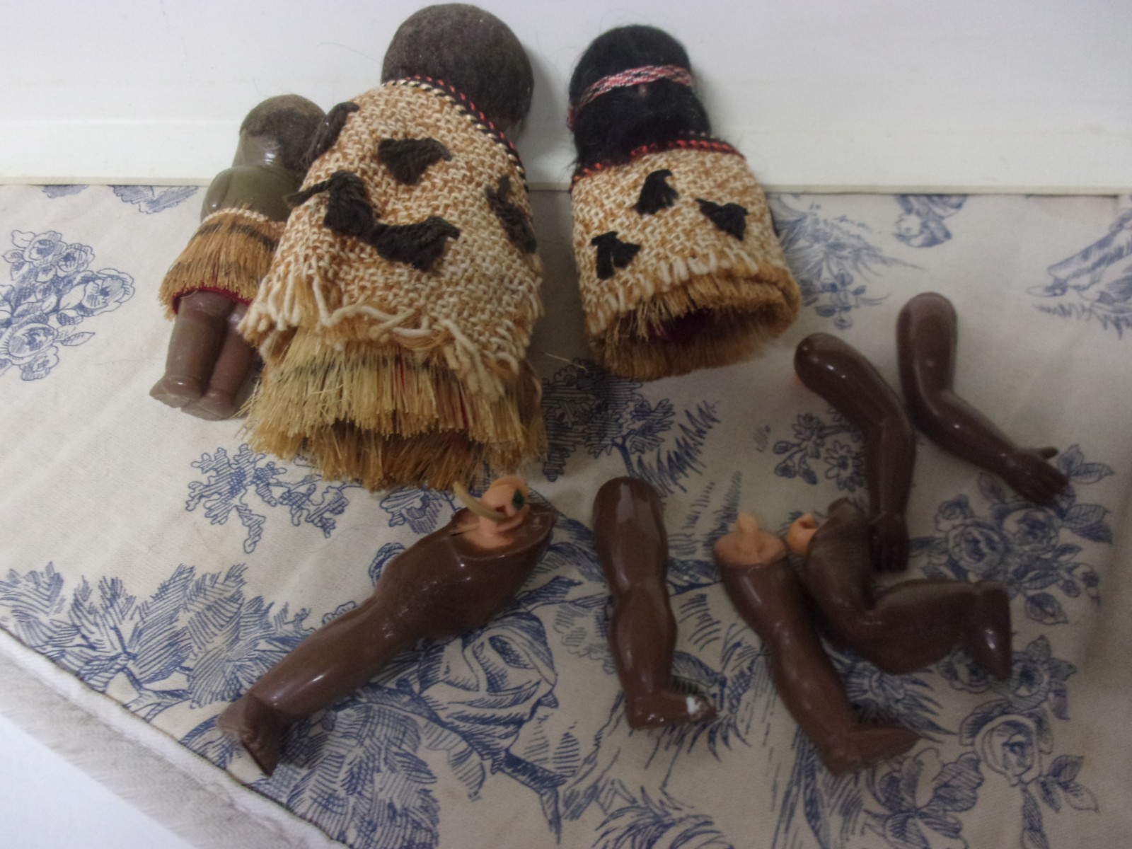 Vtg. Polynesian ? Pacific Islander ? Small Plastic Doll Parts