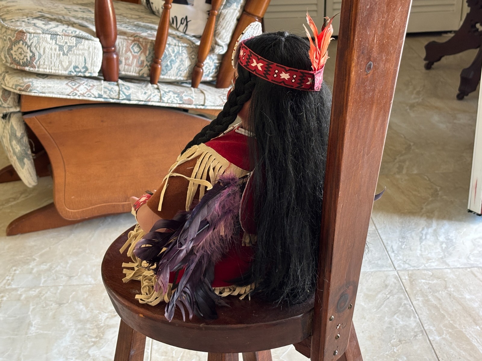 Timeless Collection Native American Doll Fine Bisque Porcelain