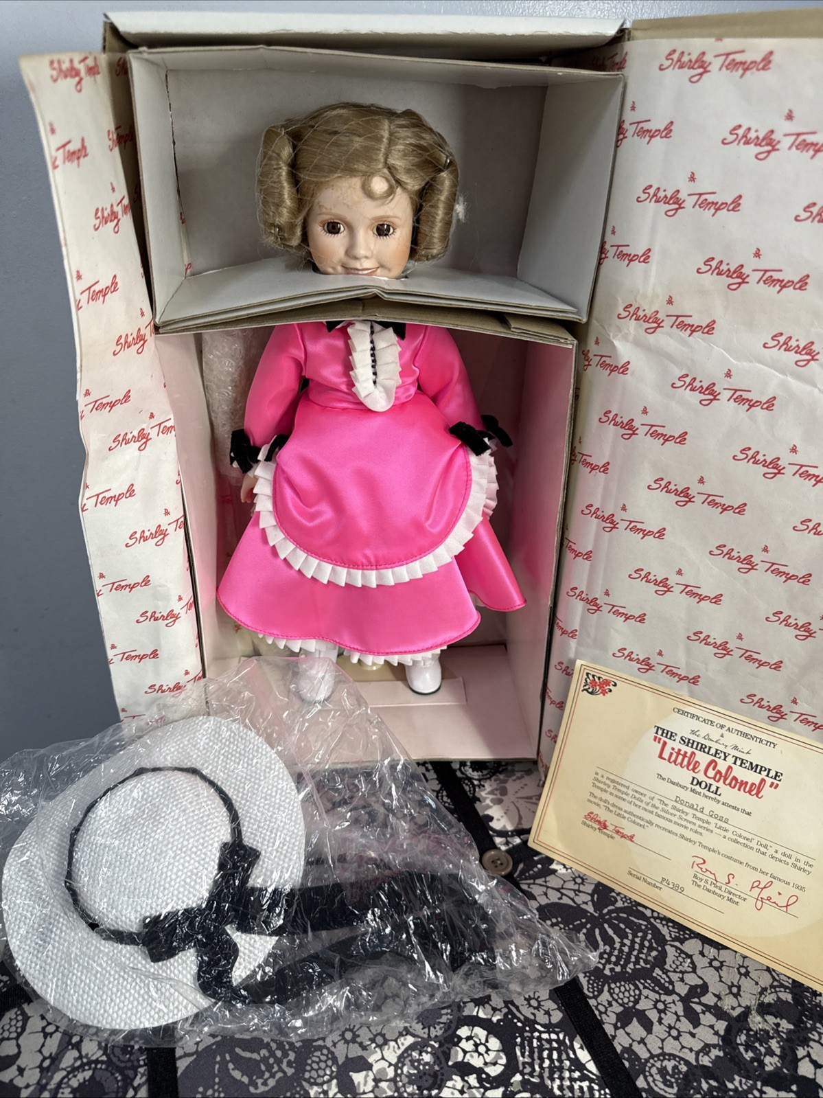 Shirley Temple “Little Colonel” The Danbury Mint 14” Doll NIB With COA