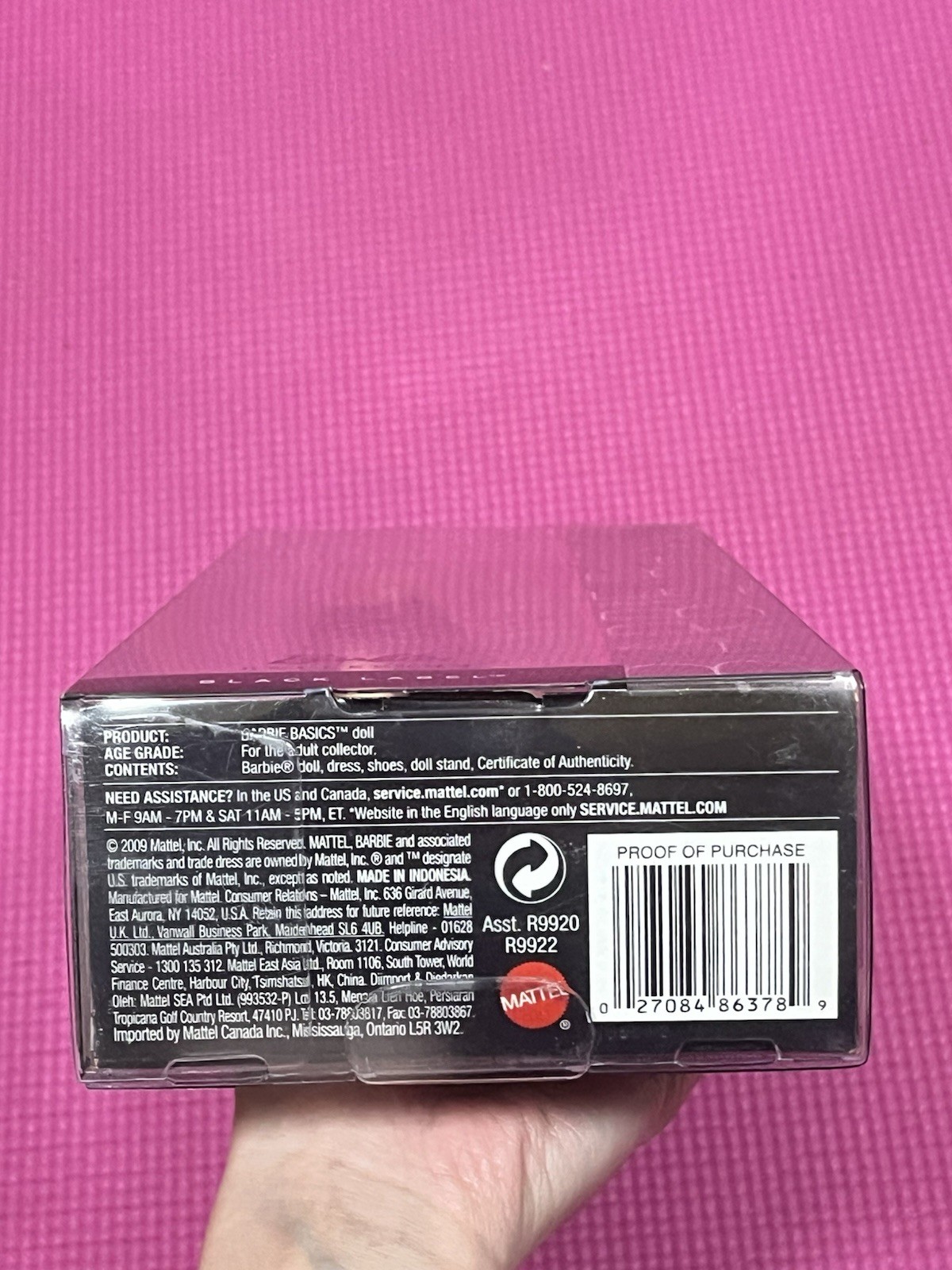 Barbie Basics Model 09 Collection 001 Black Label Doll Blonde Hair R9920 NWT Vtg