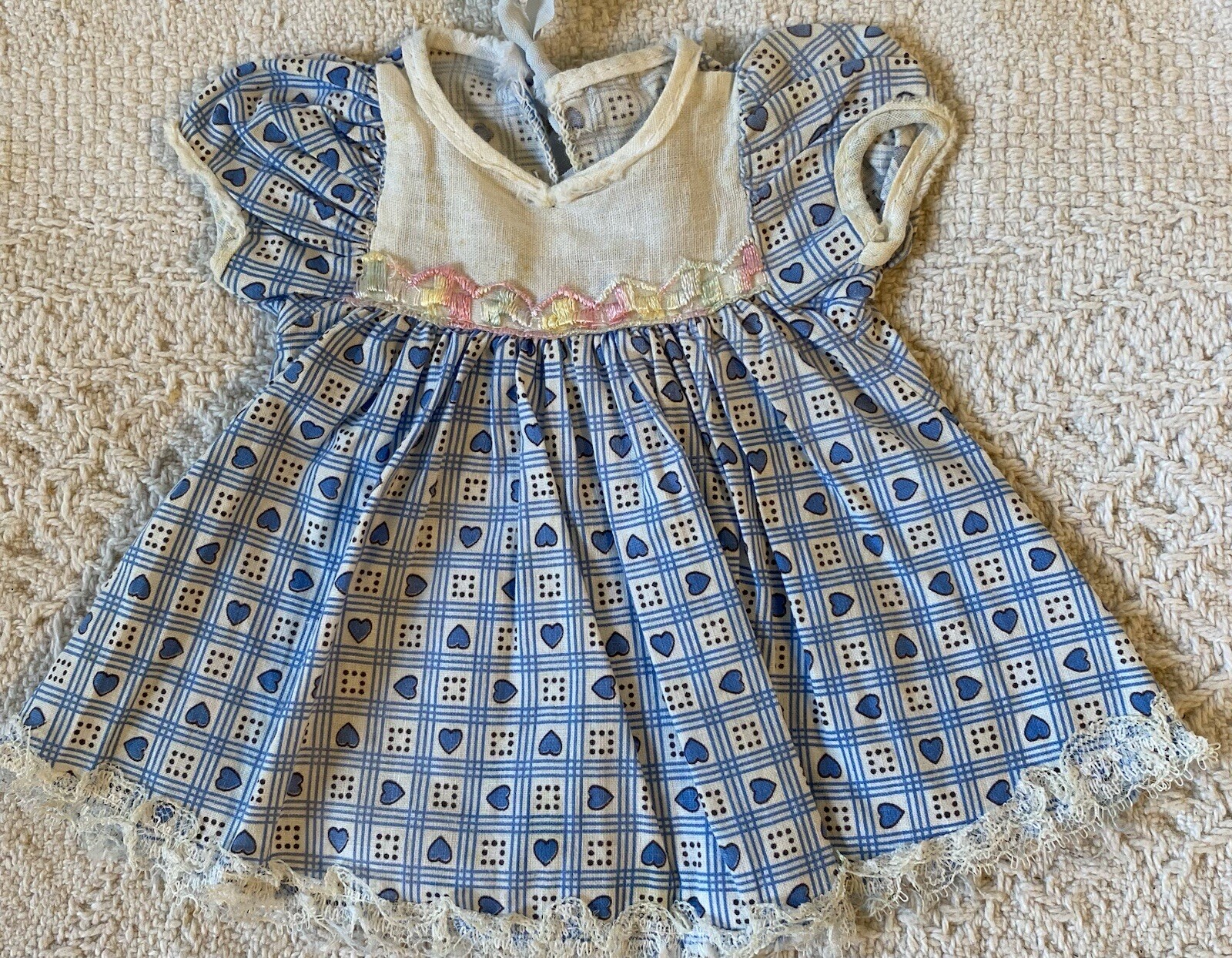 Vintage Cotton Print Dress For Hard Plastic or Composition Doll